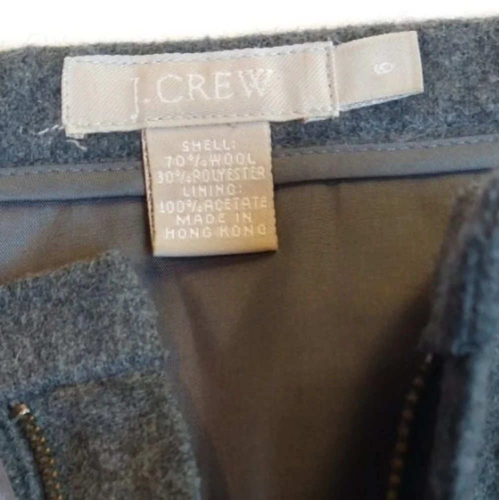 Minimalist Classy Preppy J. Crew skirt Wool front quarter zip Sz s - Picture 5 of 6